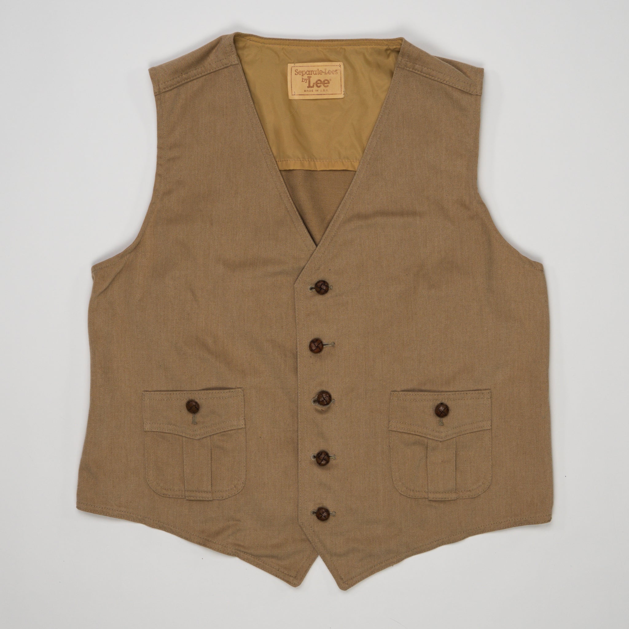 Vintage 70s Beige Lee Vest (S) | Rebalance Vintage.