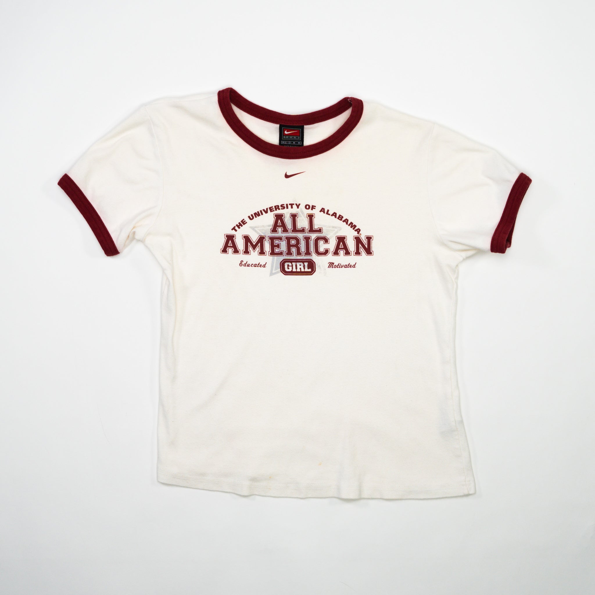 Vintage White + Red Nike All American Girl Ringer Tee (XS/S)