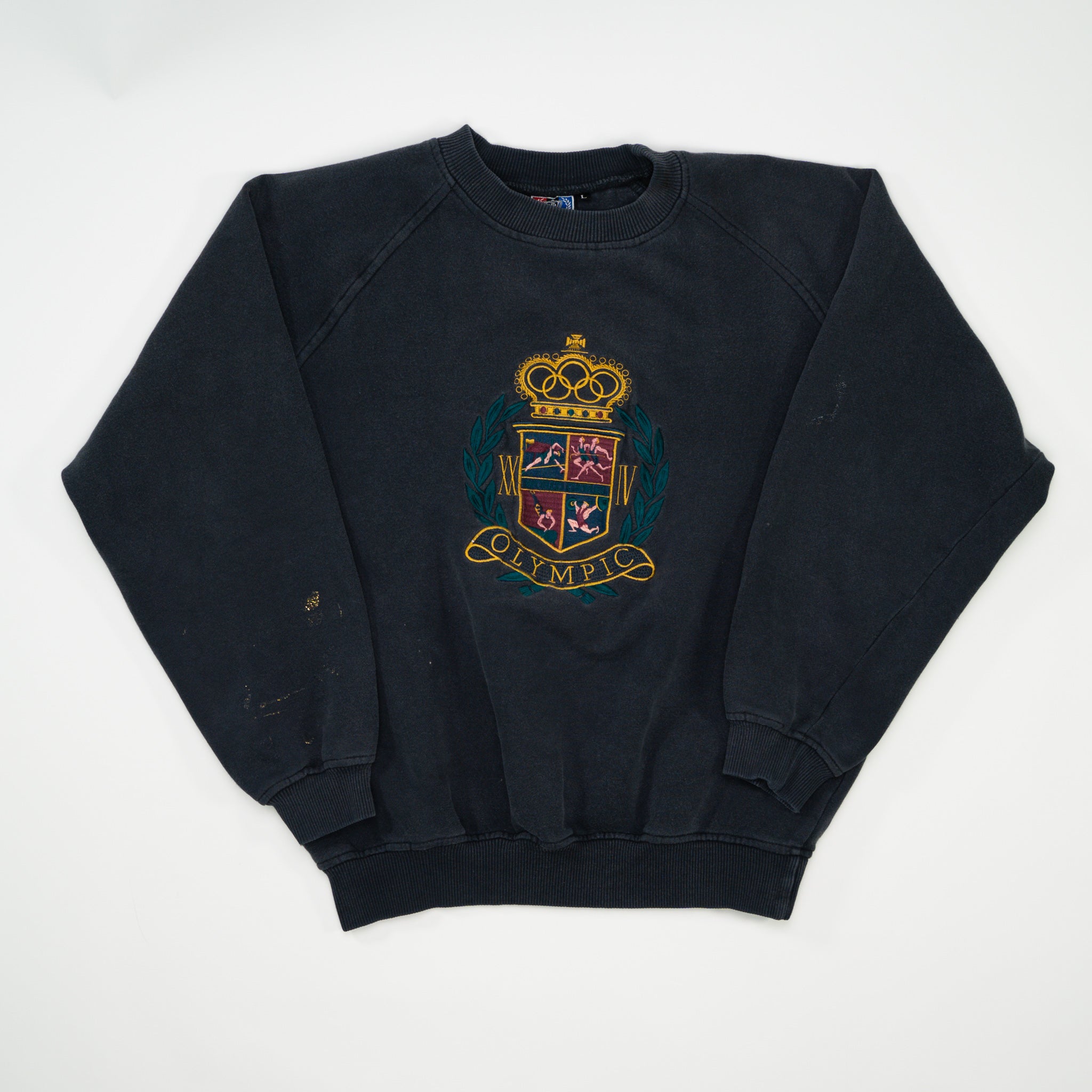 Vintage Washed Black World Games Olympics Crewneck (M/L)