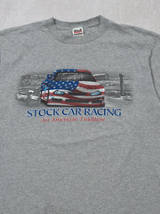 Vintage 90s Grey Stock Car Racing Tee (M)