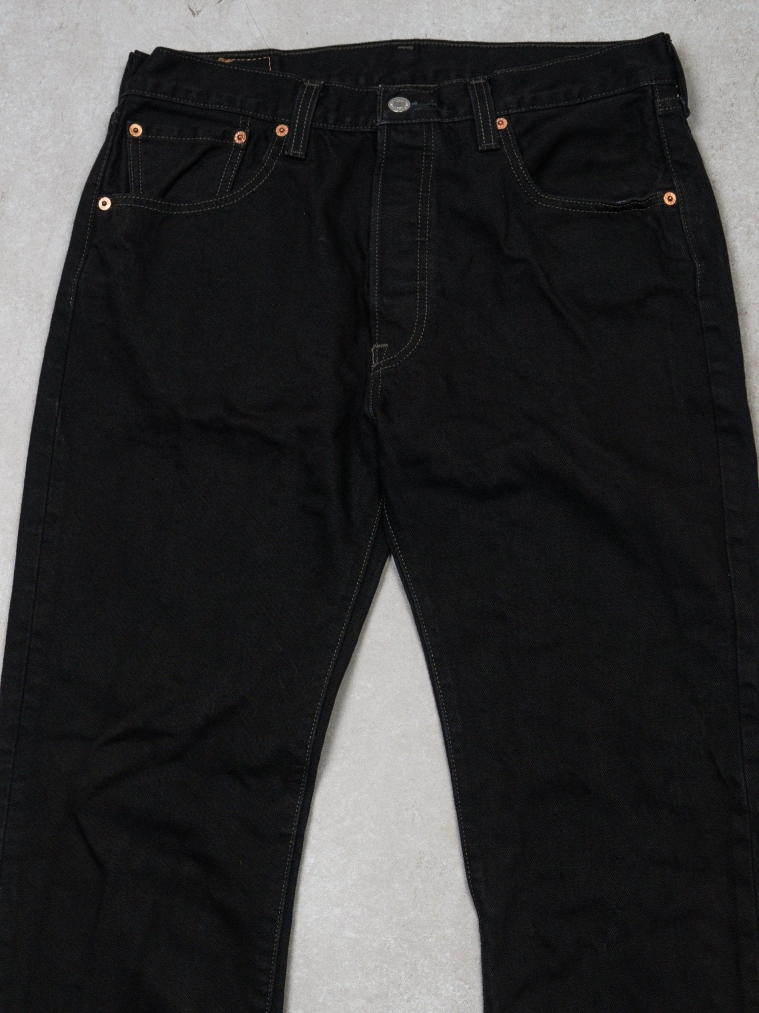 Vintage Dark Black 501 Levi Jeans (34 x 32)