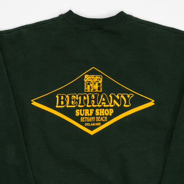 Vintage 90s Green Bethany Surf Shop Crewneck (M) | Rebalance Vintage.
