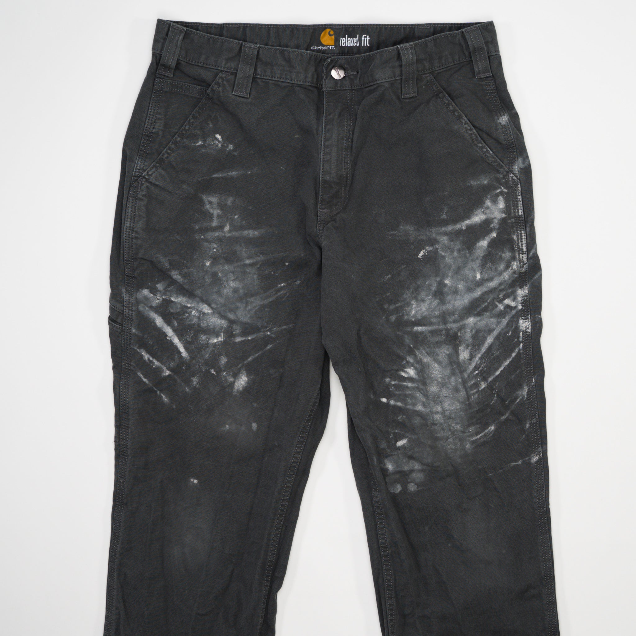 Grey Painted Carhartt Workwear Pants (34 x 30)