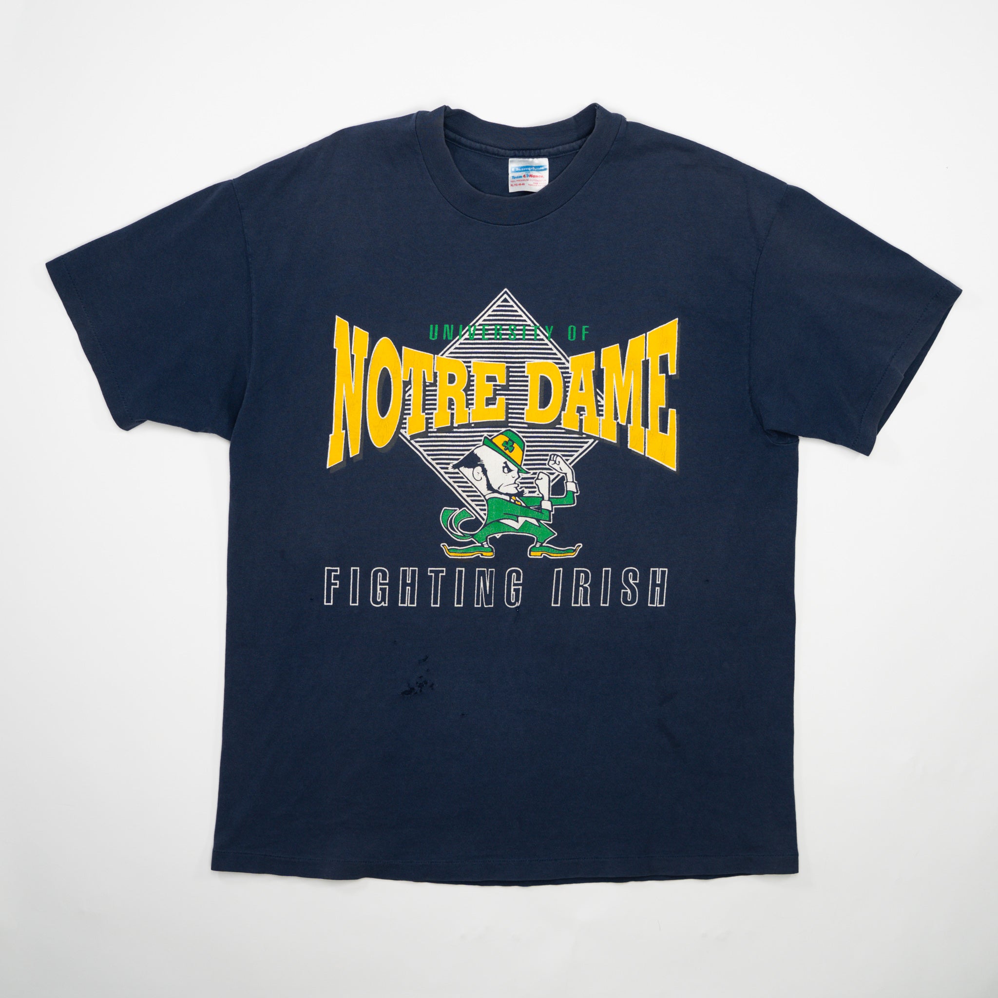 Vintage 90s Rugged Blue Notre Dame Fighting Irish Tee (L)