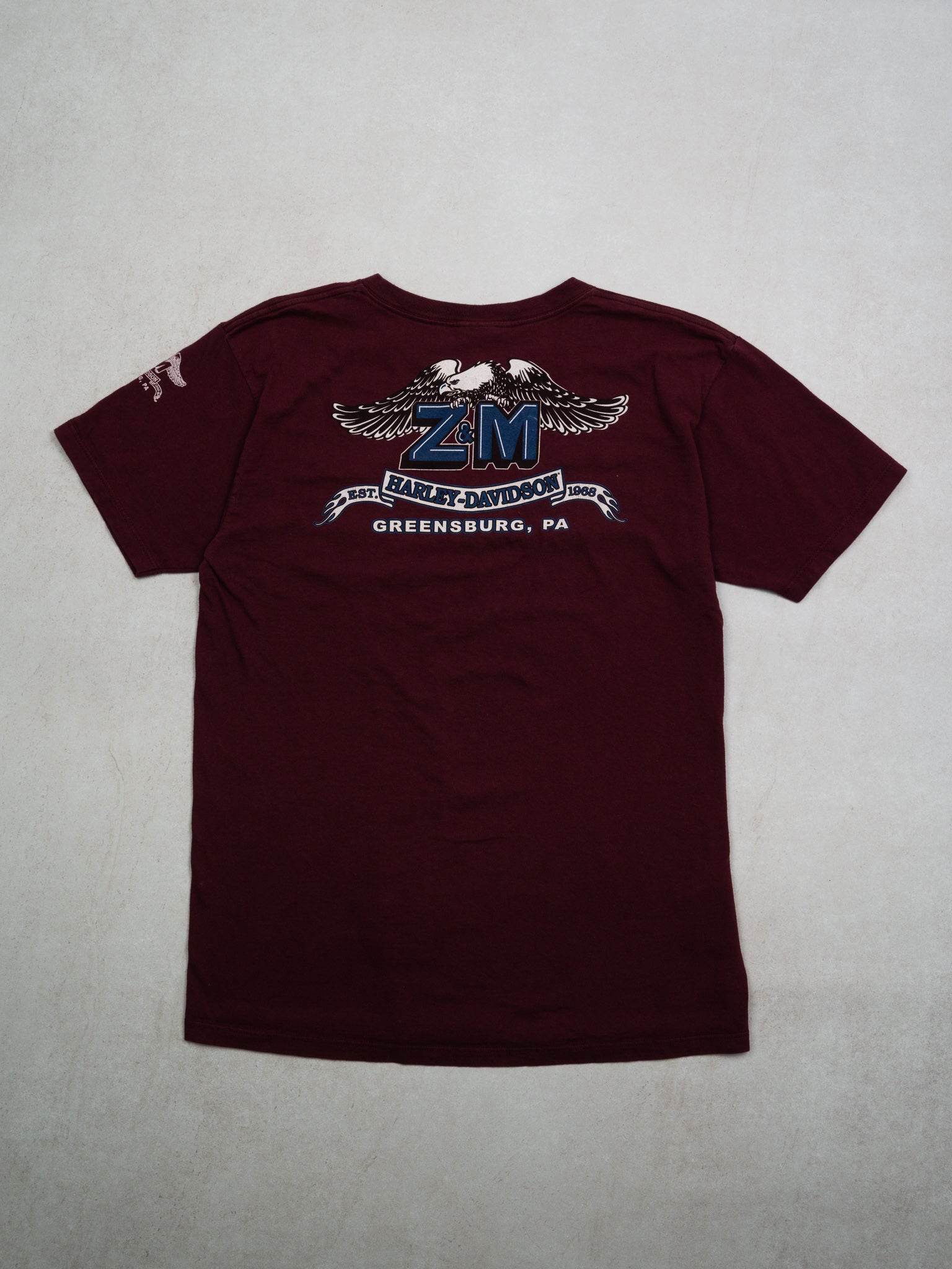 Vintage Maroon Harely Davidson Greensburg PA Tee (M)