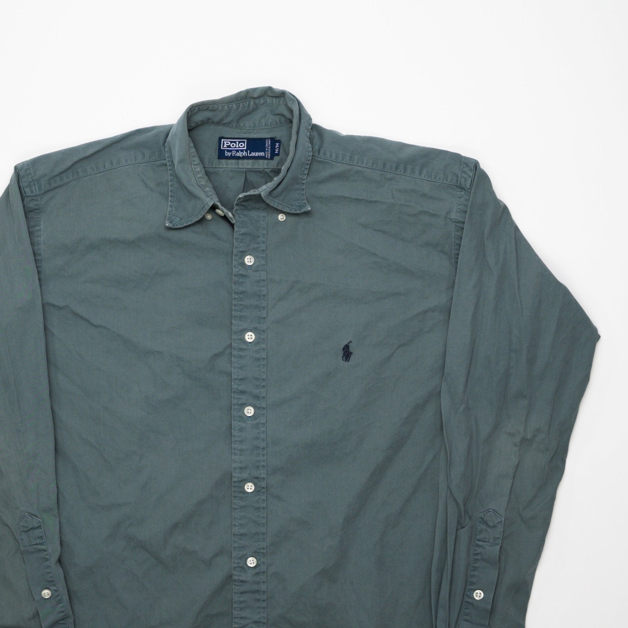 Vintage 90s Polo RL Green Button Up (M/L) | Rebalance Vintage.