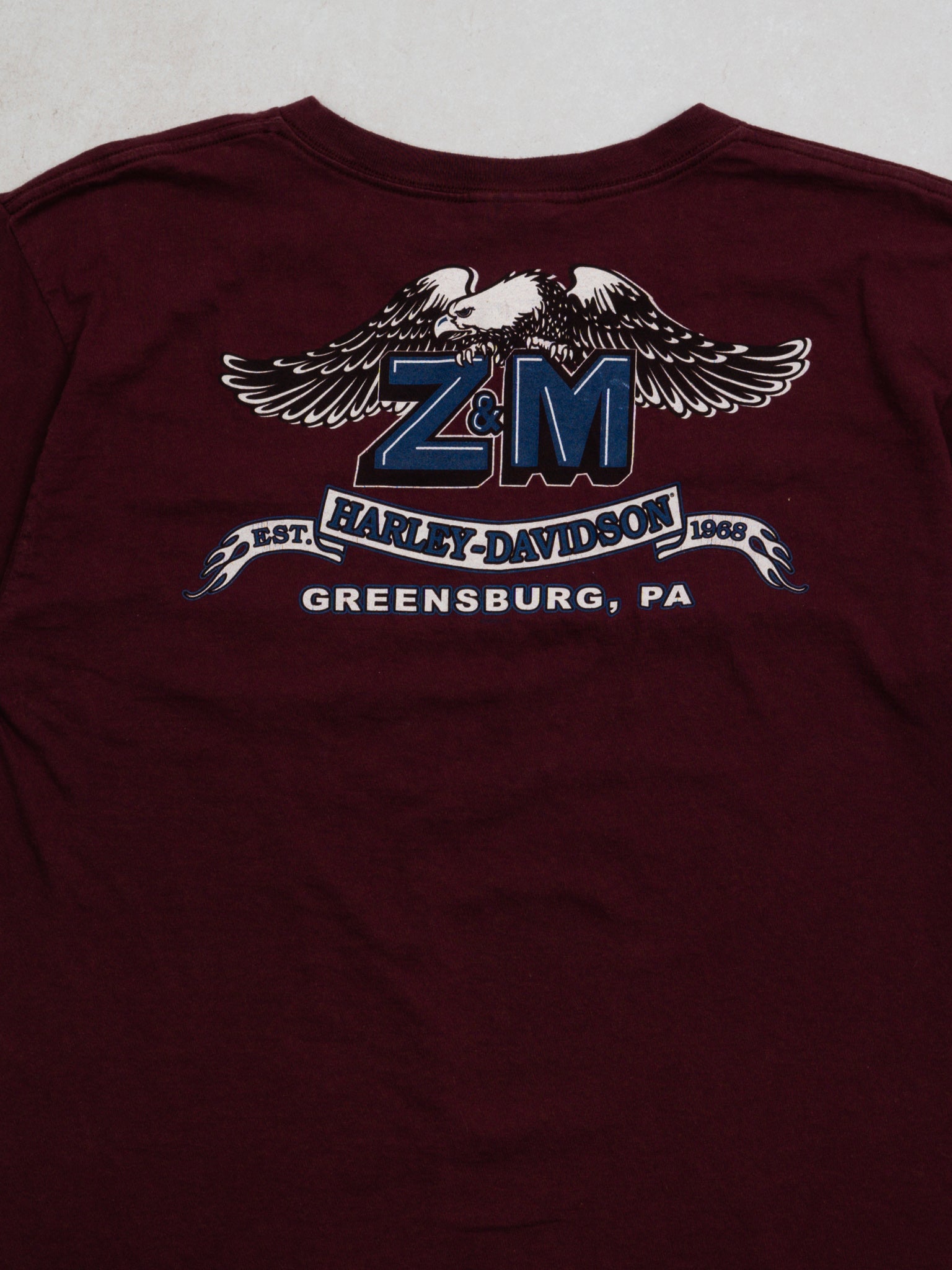 Vintage Maroon Harely Davidson Greensburg PA Tee (M)