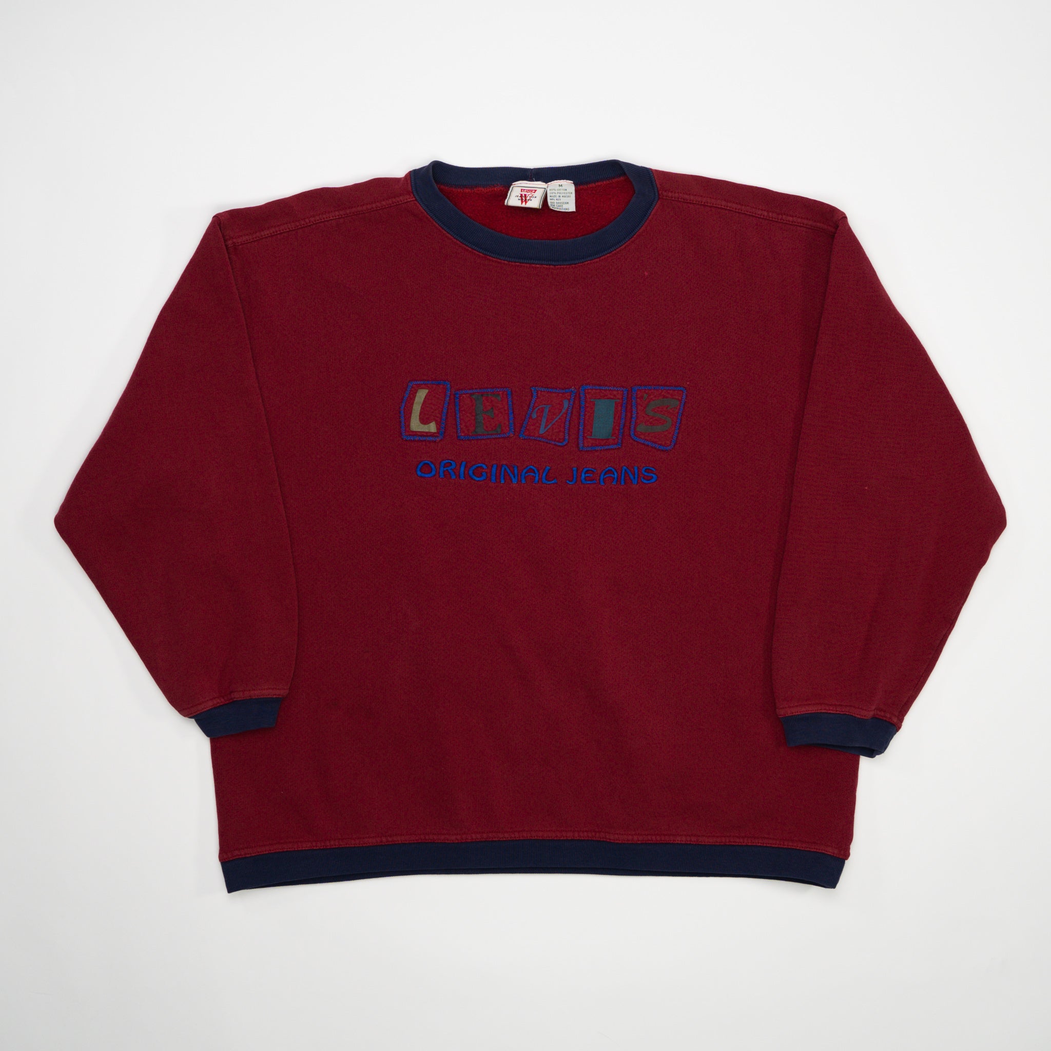 Vintage 90s Red Levi's Original Jeans Crewneck (M) | Rebalance Vintage.