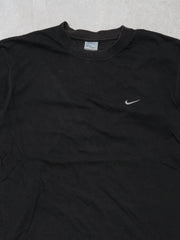 Vintage 90s Black Nike Swoosh Essential Tee (XS)