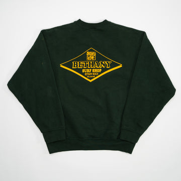 Vintage 90s Green Bethany Surf Shop Crewneck (M) | Rebalance Vintage.