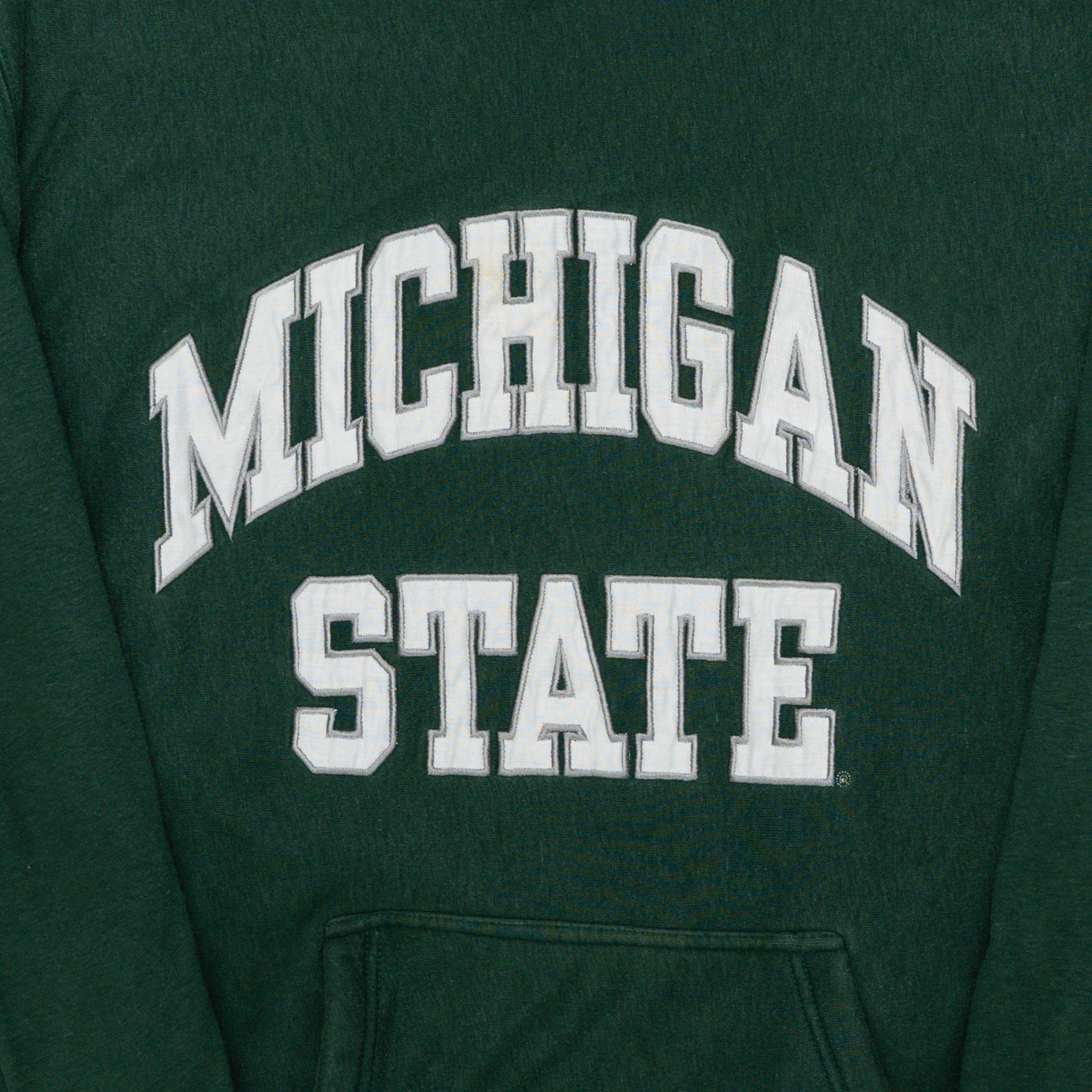 Vintage Green Michigan State Double Lined Hoodie  (L) | Rebalance Vintage.