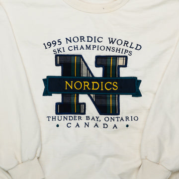 Vintage Cream '95 Nordic World Ski Championship Crewneck (XL) | Rebalance Vintage.