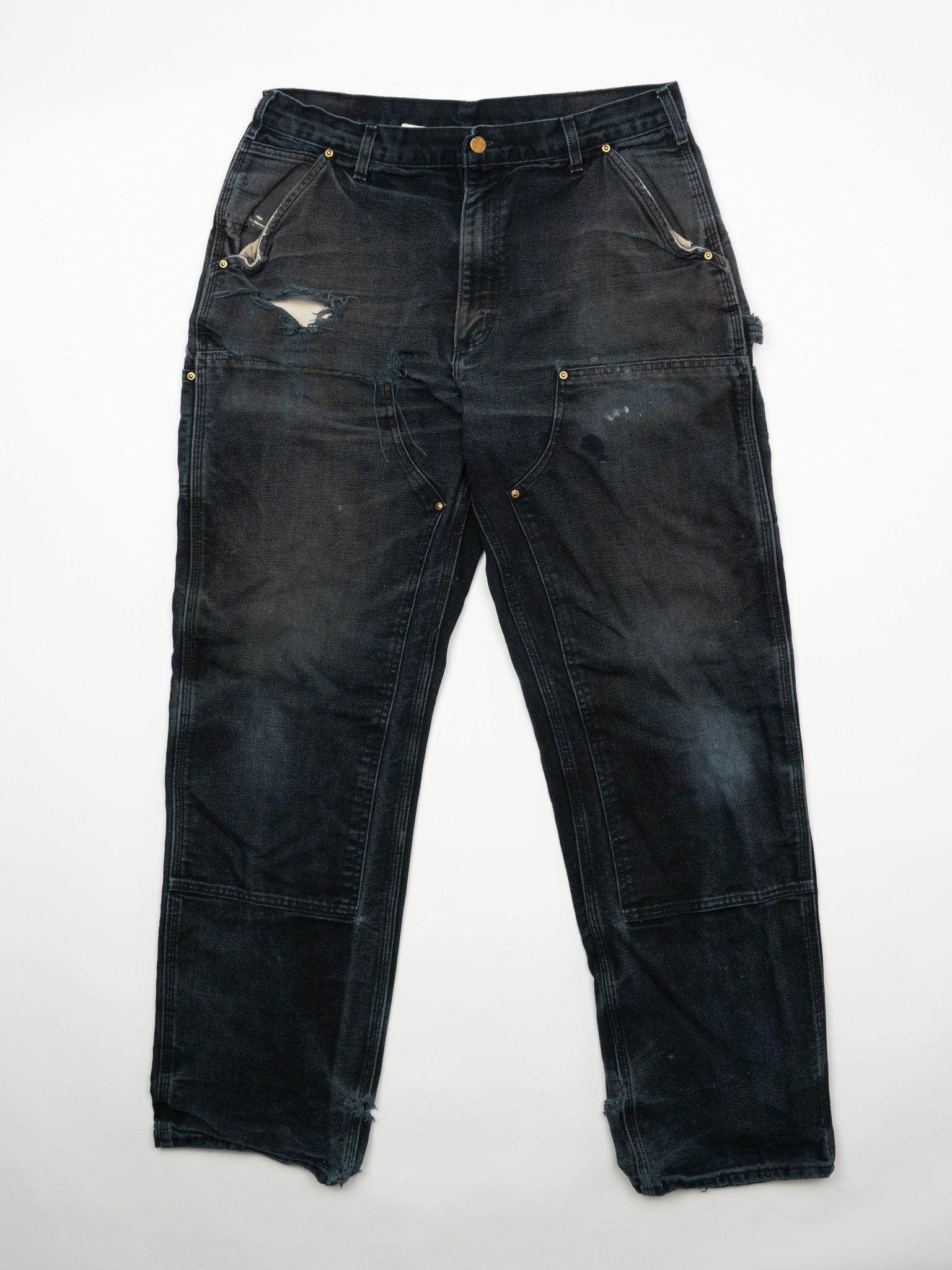 Vintage Rugged Black Carhartt Double Knee Pants (36 x 34)