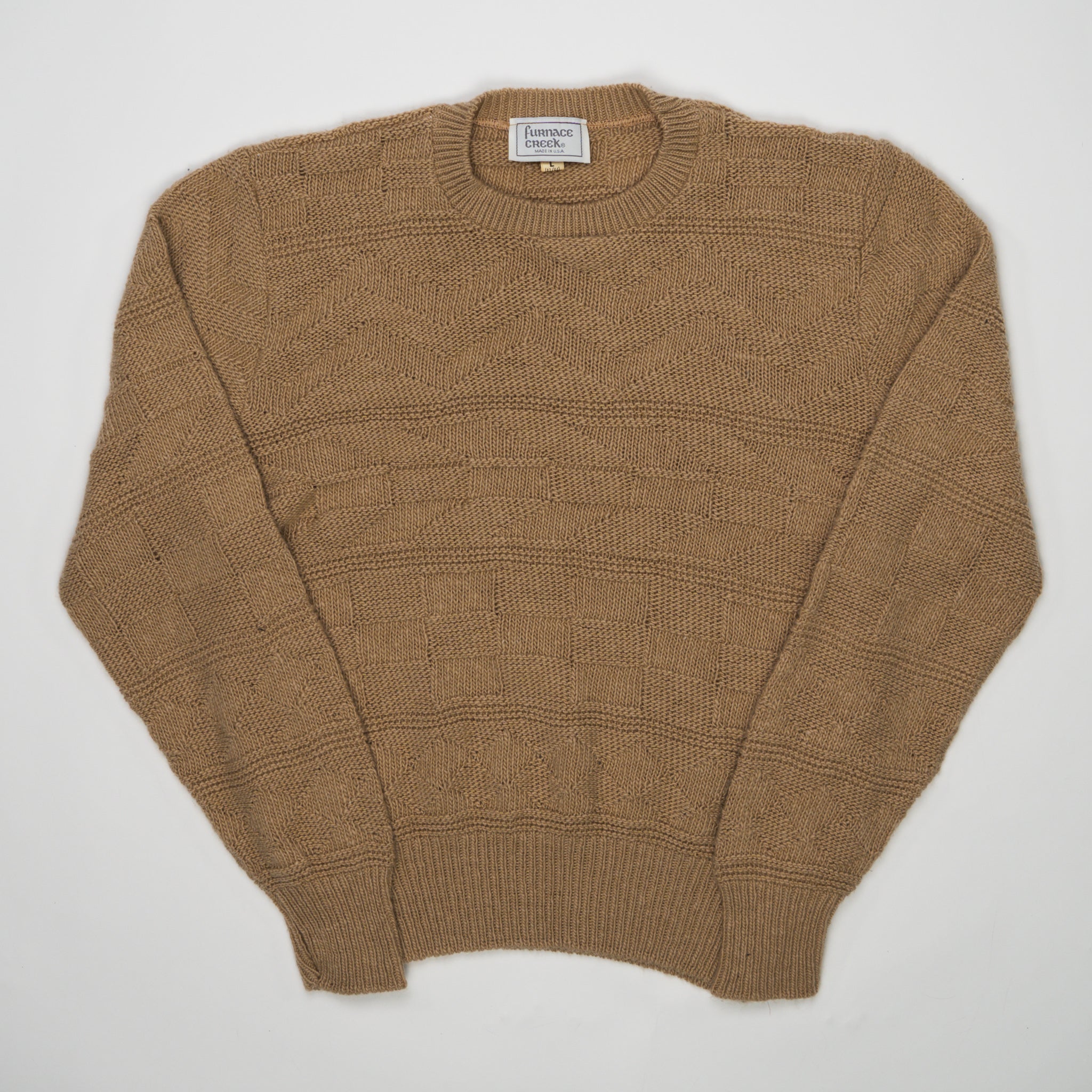 Vintage 80s Beige Knit Sweater (M) | Rebalance Vintage.