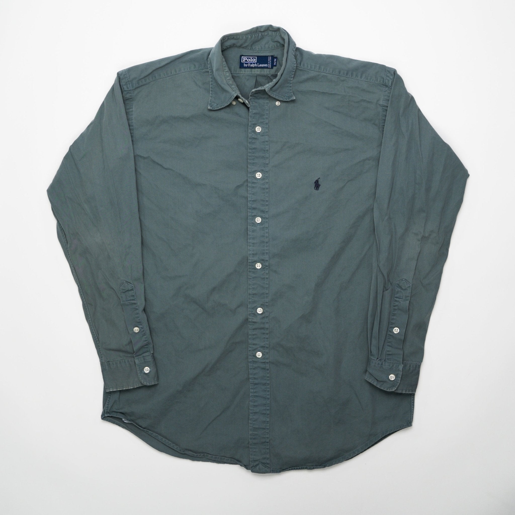 Vintage 90s Polo RL Green Button Up (M/L) | Rebalance Vintage.