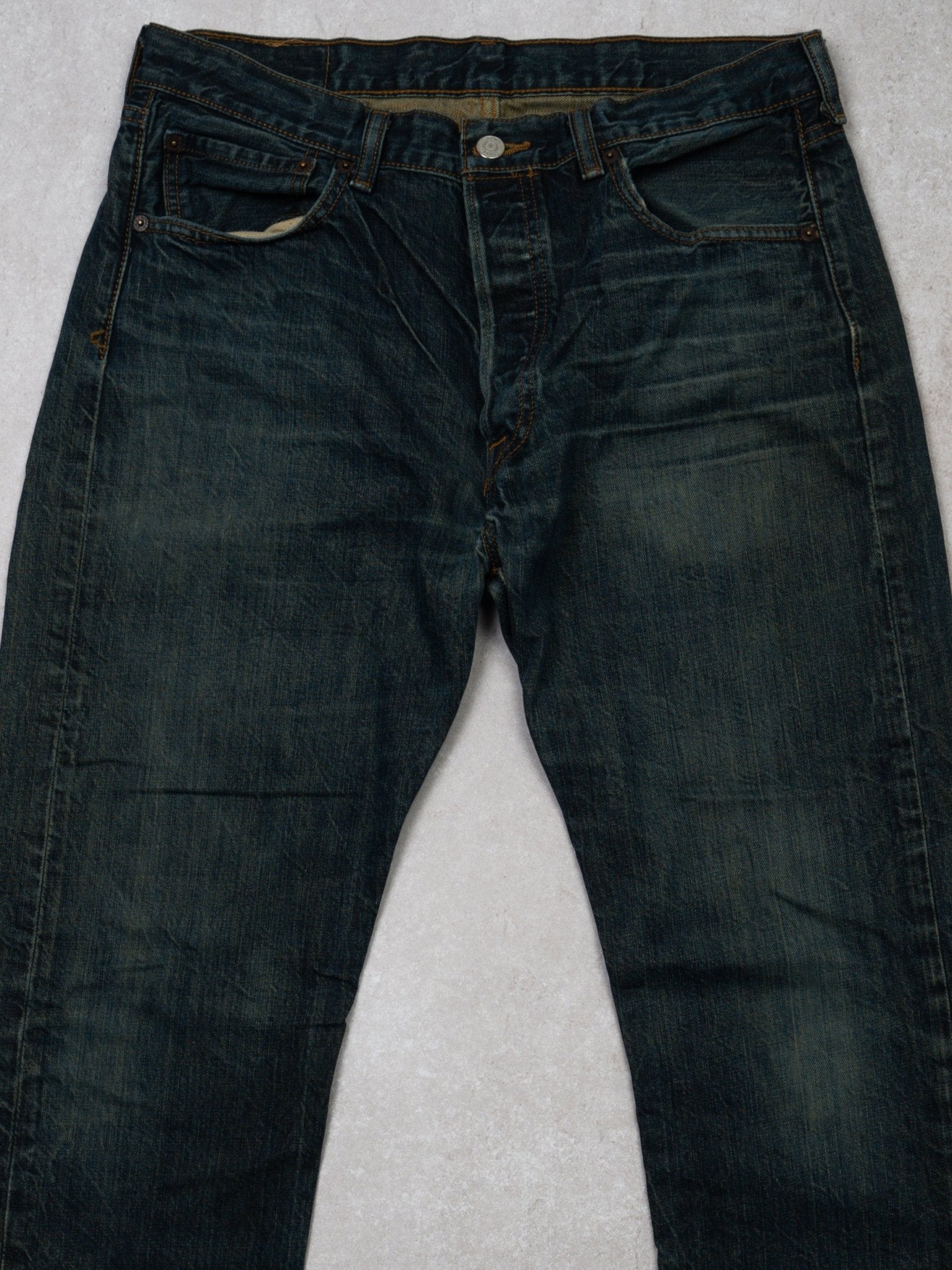 Vintage Blue-Green 501 Levi Jeans (33 x 32)