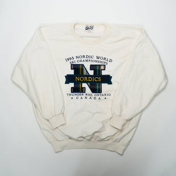 Vintage Cream '95 Nordic World Ski Championship Crewneck (XL) | Rebalance Vintage.