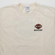 Vintage '05 Cream Harley Davidson Military Tee (M)