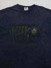 Vintage Blue Nike Soccer Thrashed Tee (XL)