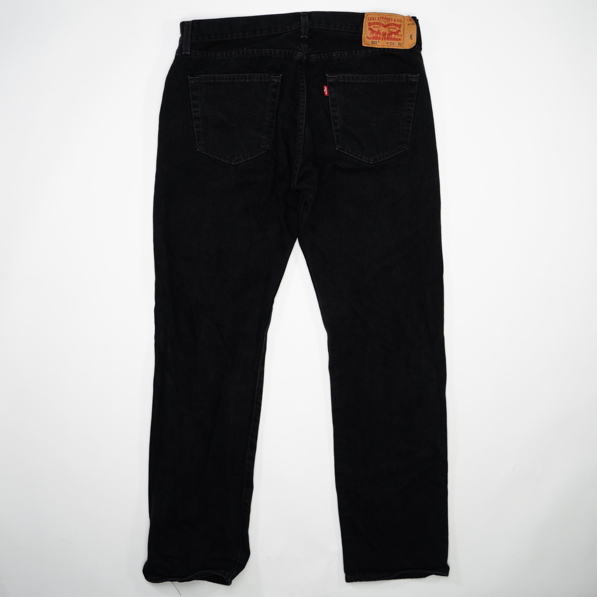 Vintage Black Levi 501 Straight Leg Jeans (34 x 32)