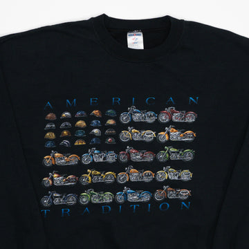 Vintage Black American Tradition Motorcycle Crewneck (M/L) | Rebalance Vintage.
