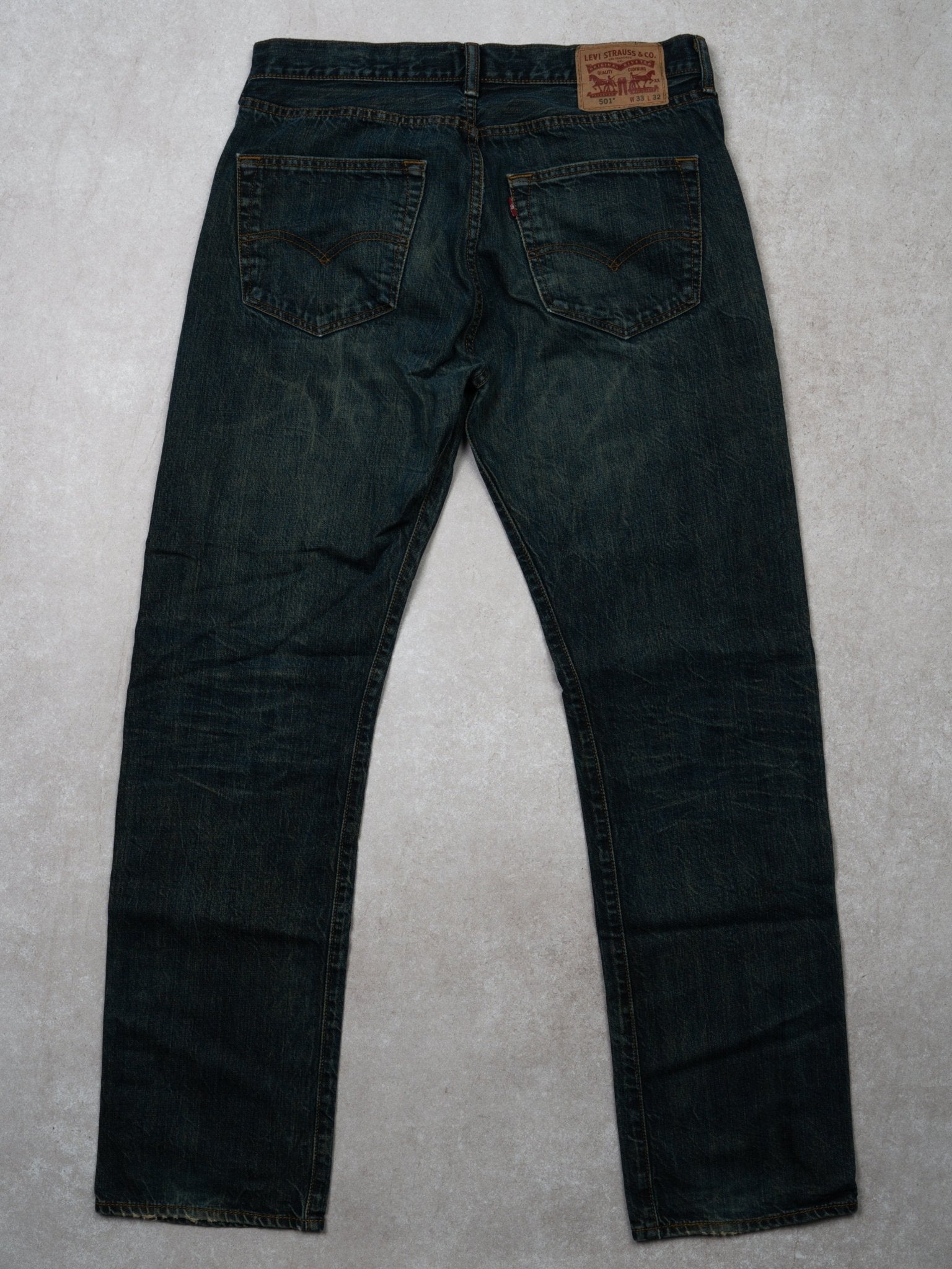Vintage Blue-Green 501 Levi Jeans (33 x 32)