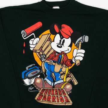 Vintage Green Mickey Mouse Weekend Warrior Crewneck (L) | Rebalance Vintage.