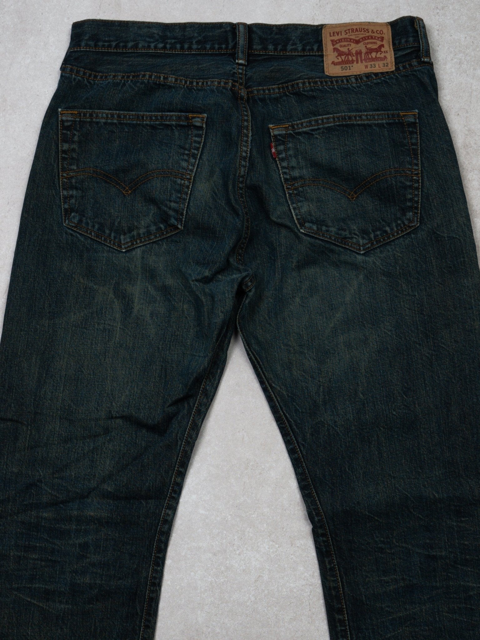 Vintage Blue-Green 501 Levi Jeans (33 x 32)