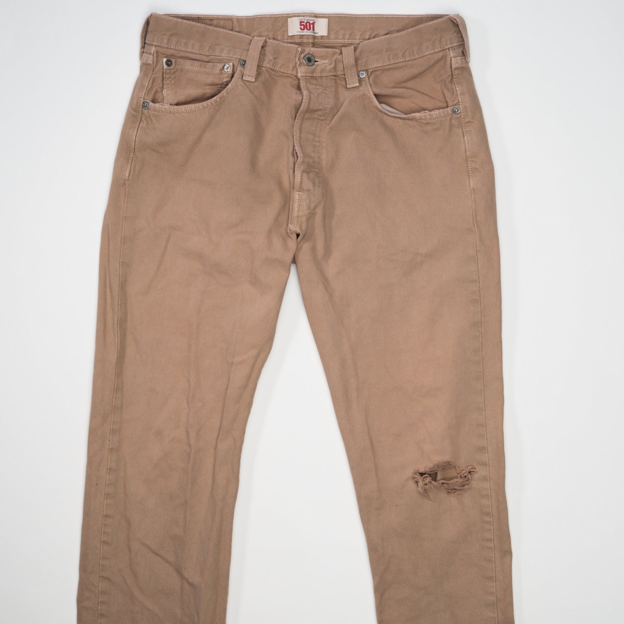 Vintage Rugged Beige 501 Levi Jeans (33 x 32)