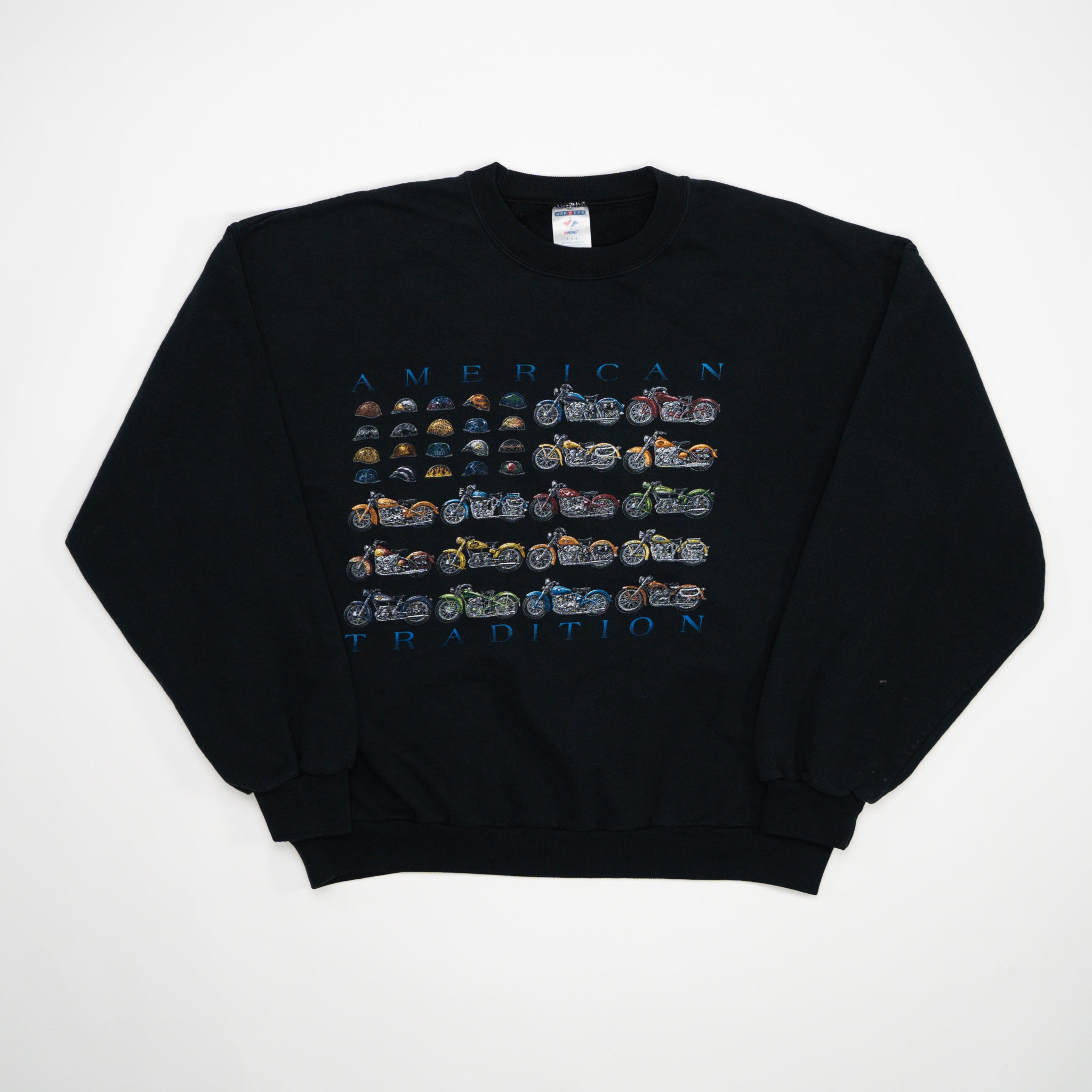 Vintage Black American Tradition Motorcycle Crewneck (M/L) | Rebalance Vintage.