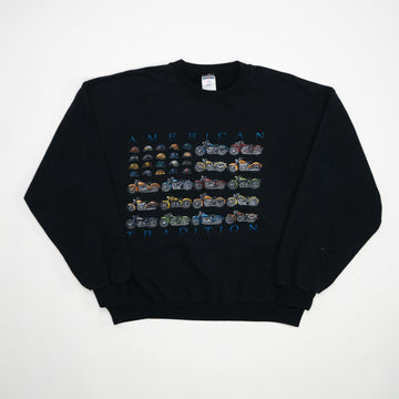 Vintage Black American Tradition Motorcycle Crewneck (M/L) | Rebalance Vintage.