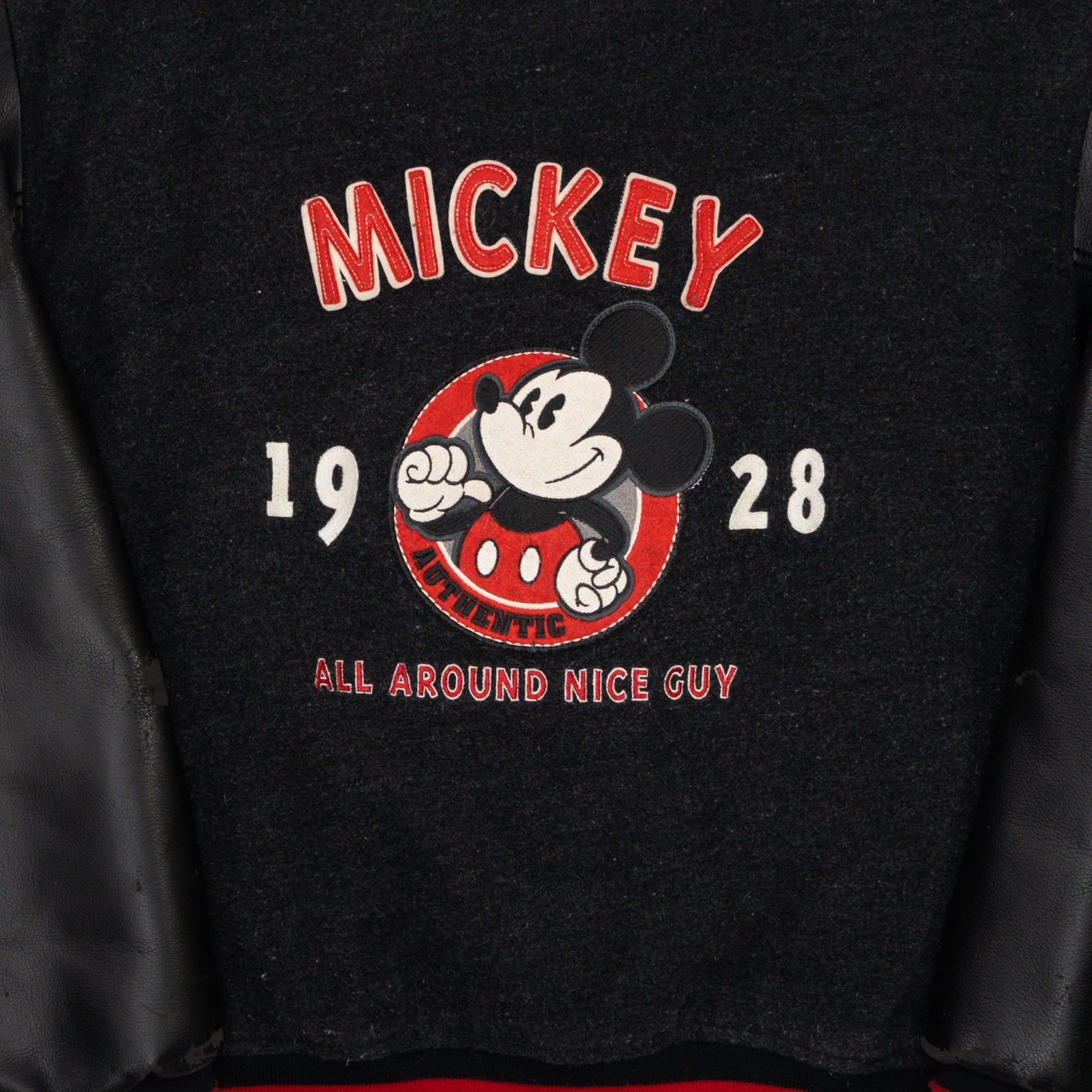 Vintage Grey + Red Mickey Mouse Varsity Jacket (L)