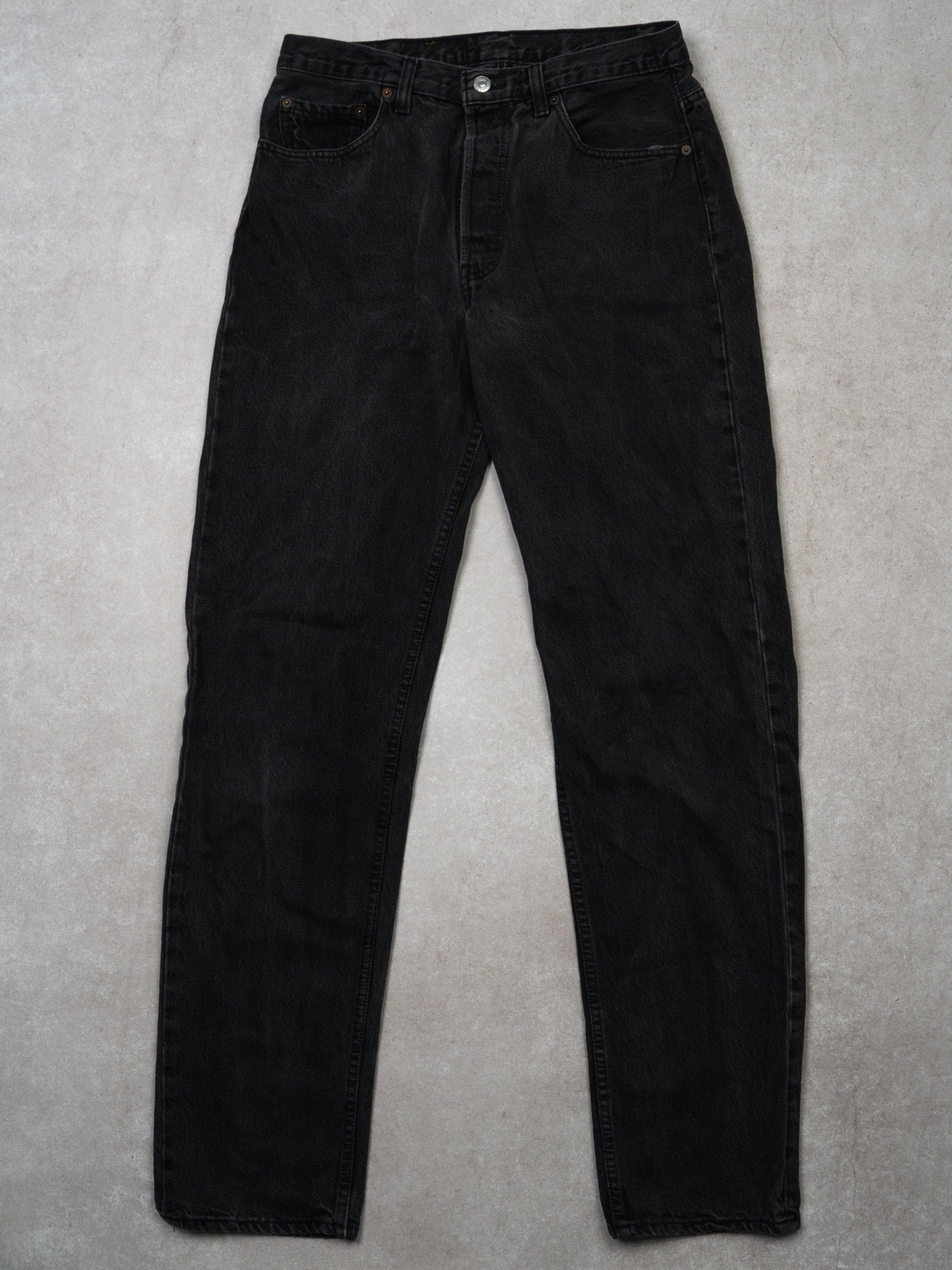 Vintage 90s Washed Black 501 Levi Jeans (30 x 33)