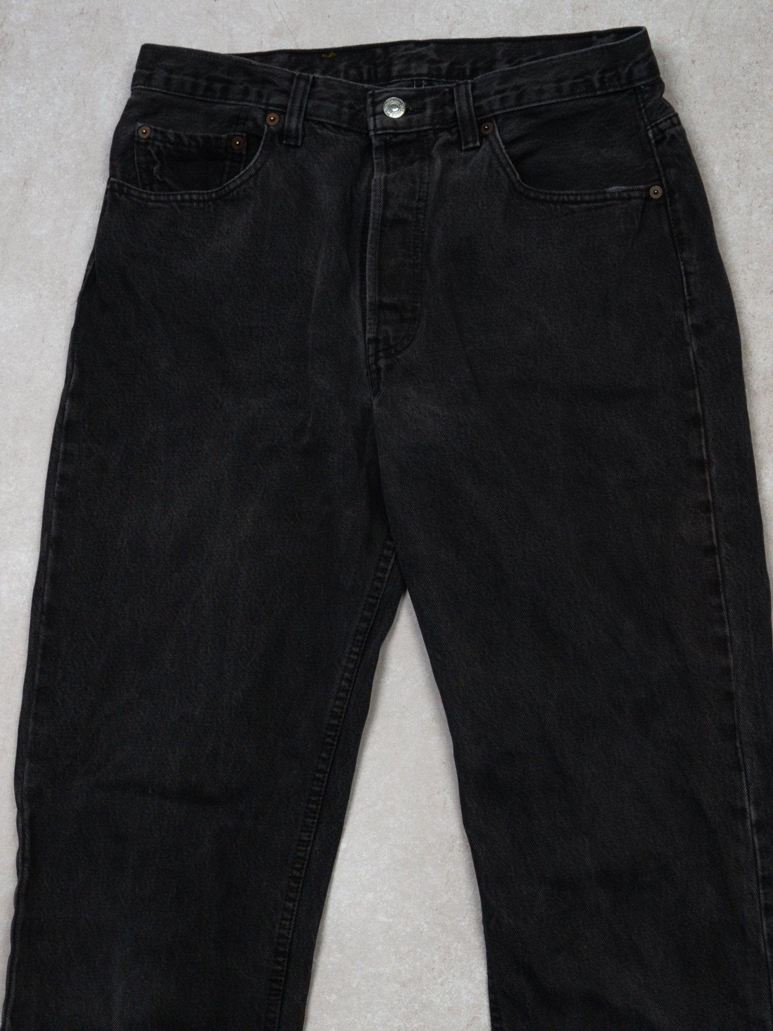 Vintage 90s Washed Black 501 Levi Jeans (30 x 33)