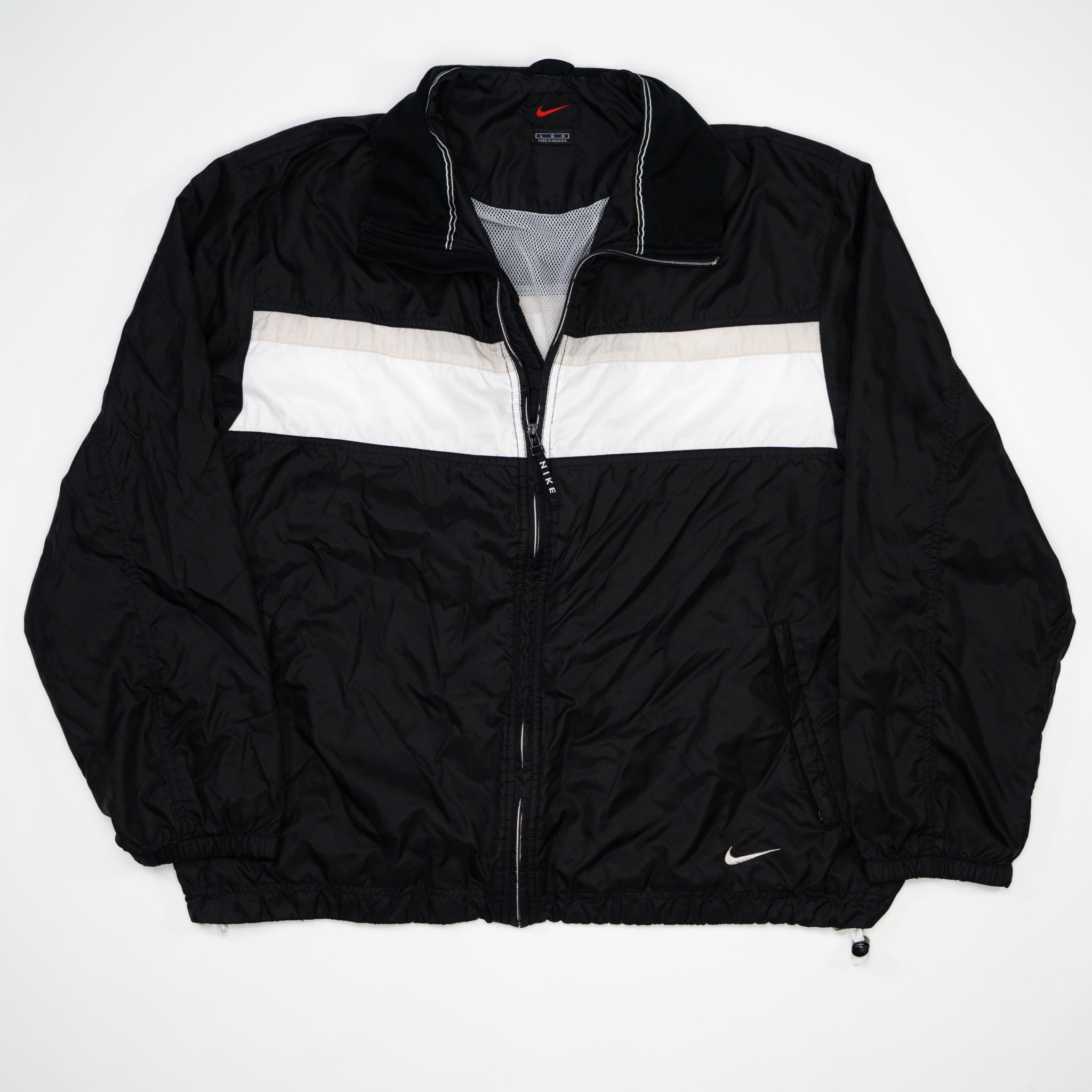 Vintage Black/White/Beige Nike Windbreaker (L)
