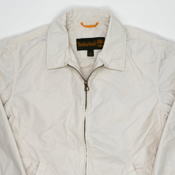 Vintage White Timberland Light Bomber Jacket (L) | Rebalance Vintage.
