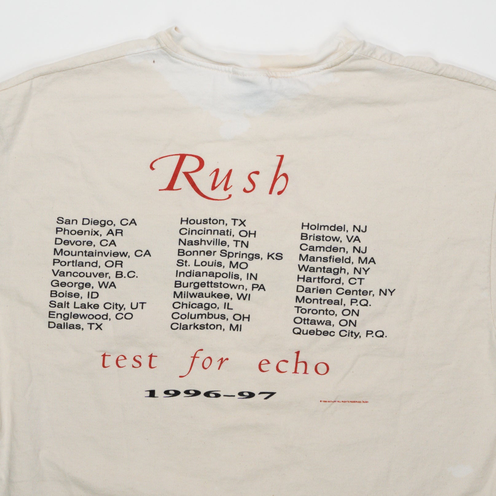 Vintage '96 Rush Test for Echo Tee (M) | Rebalance Vintage.