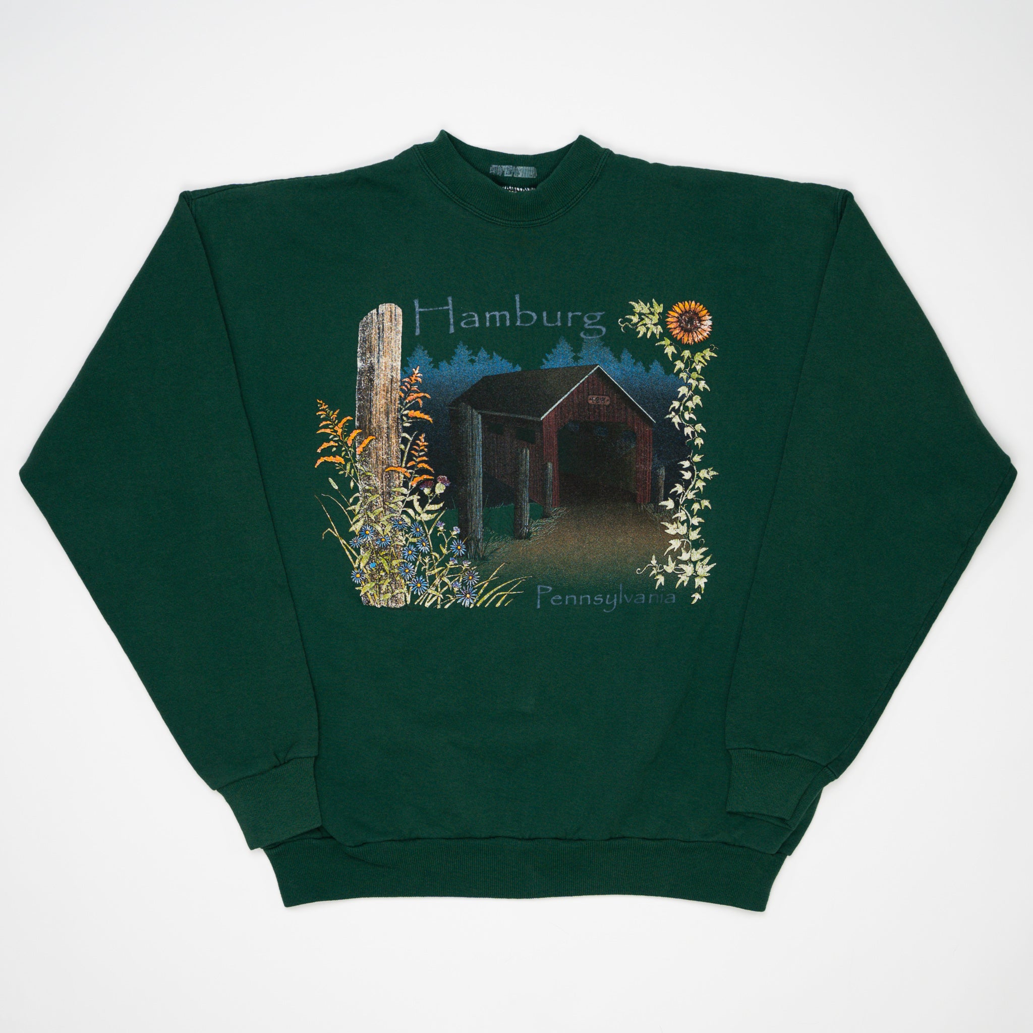 Vintage 90s Green Hamburg Pennsylvania Crewneck (M/L) | Rebalance Vintage.