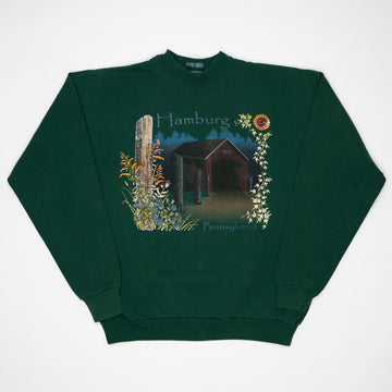 Vintage 90s Green Hamburg Pennsylvania Crewneck (M/L) | Rebalance Vintage.