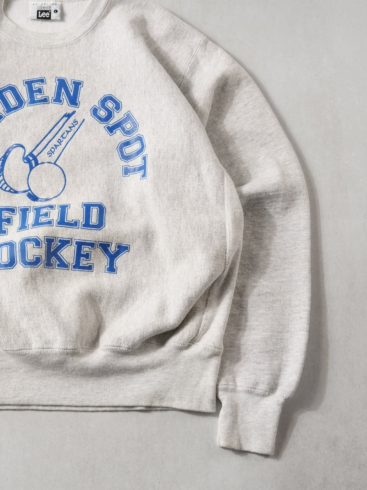 Vintage 90s Grey and Blue Spartans Field Hockey Lee's Crewneck (L)