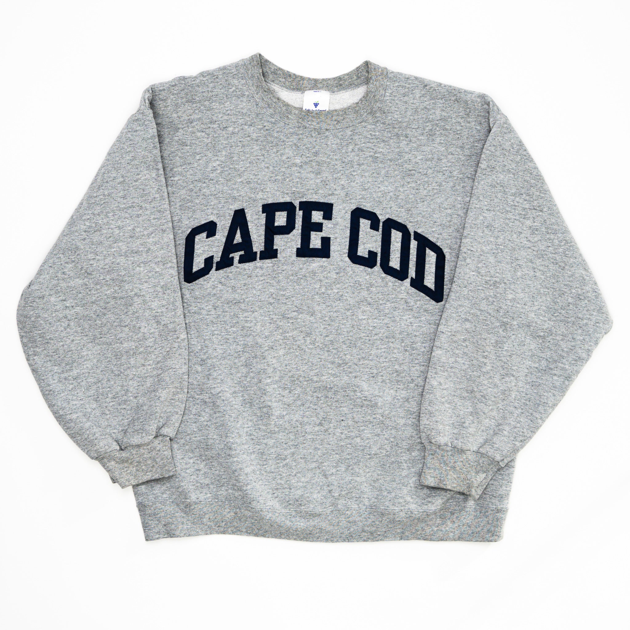 Vintage 90s Grey Cape Cod Spell Out Crewneck (M) | Rebalance Vintage.