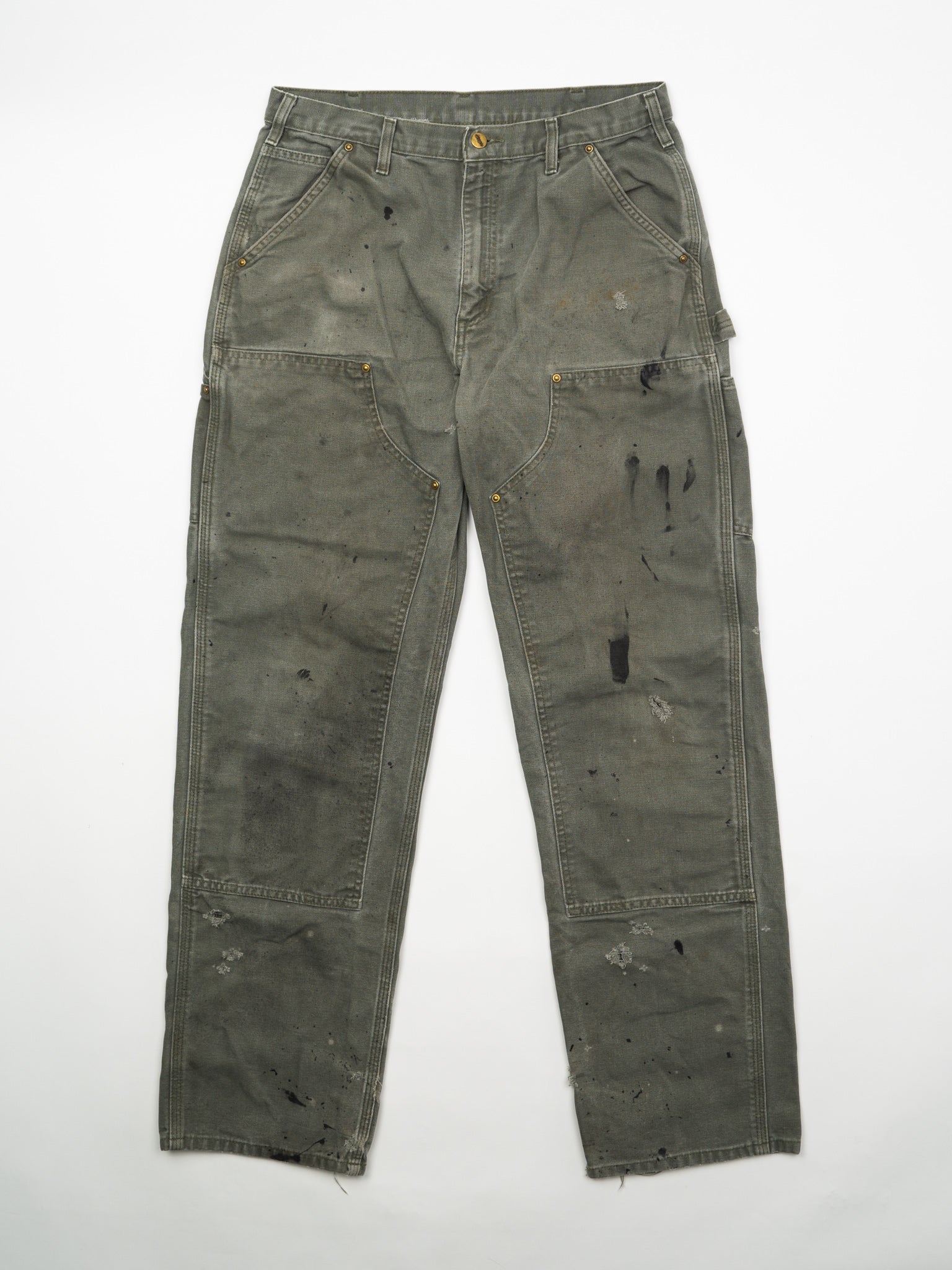 Vintage Rugged Army Green Carhartt Double Knee Cargo Pants (32 x 32)