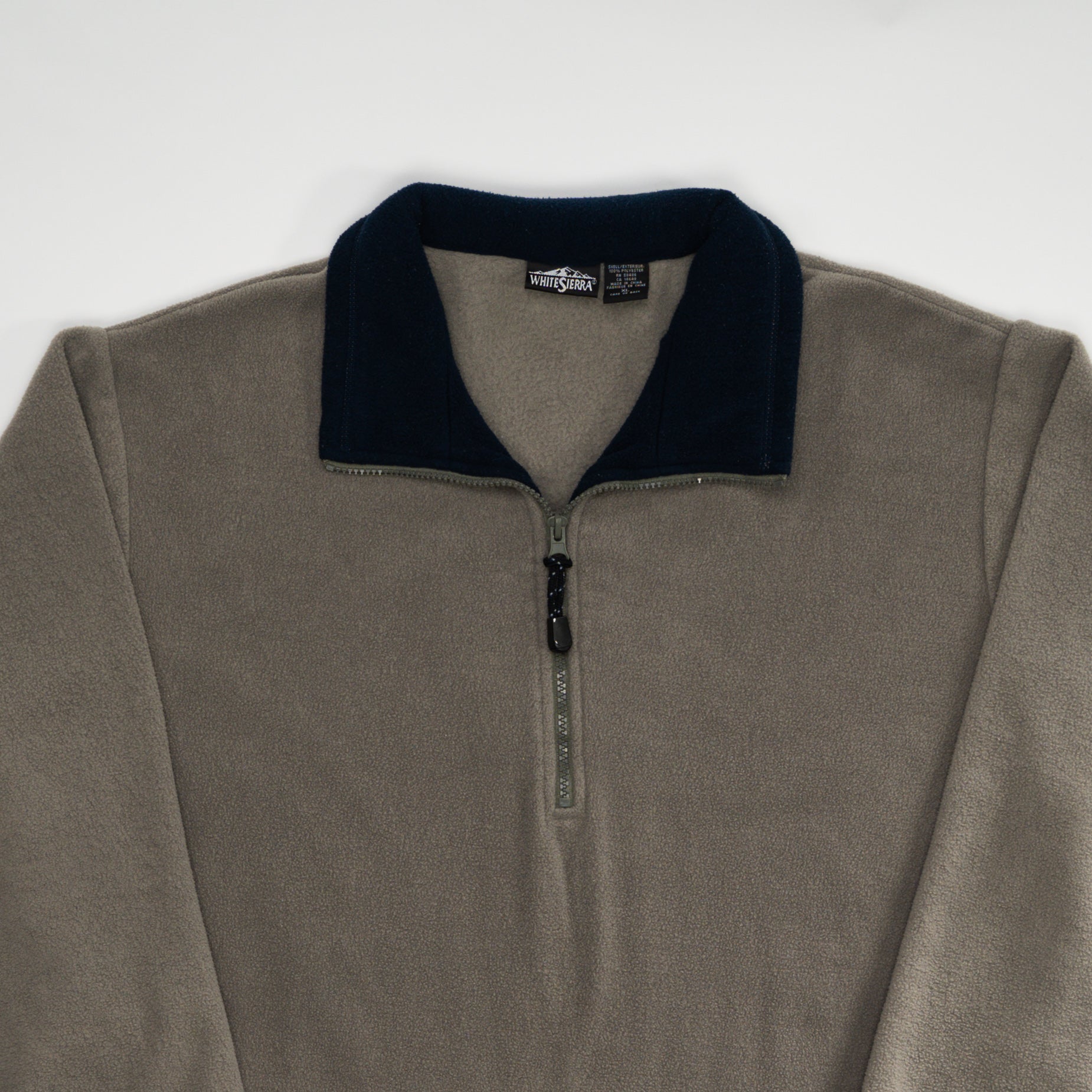 Vintage Olive 1/4 Zip Fleece Sweater (XL) | Rebalance Vintage.