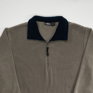 Vintage Olive 1/4 Zip Fleece Sweater (XL) | Rebalance Vintage.