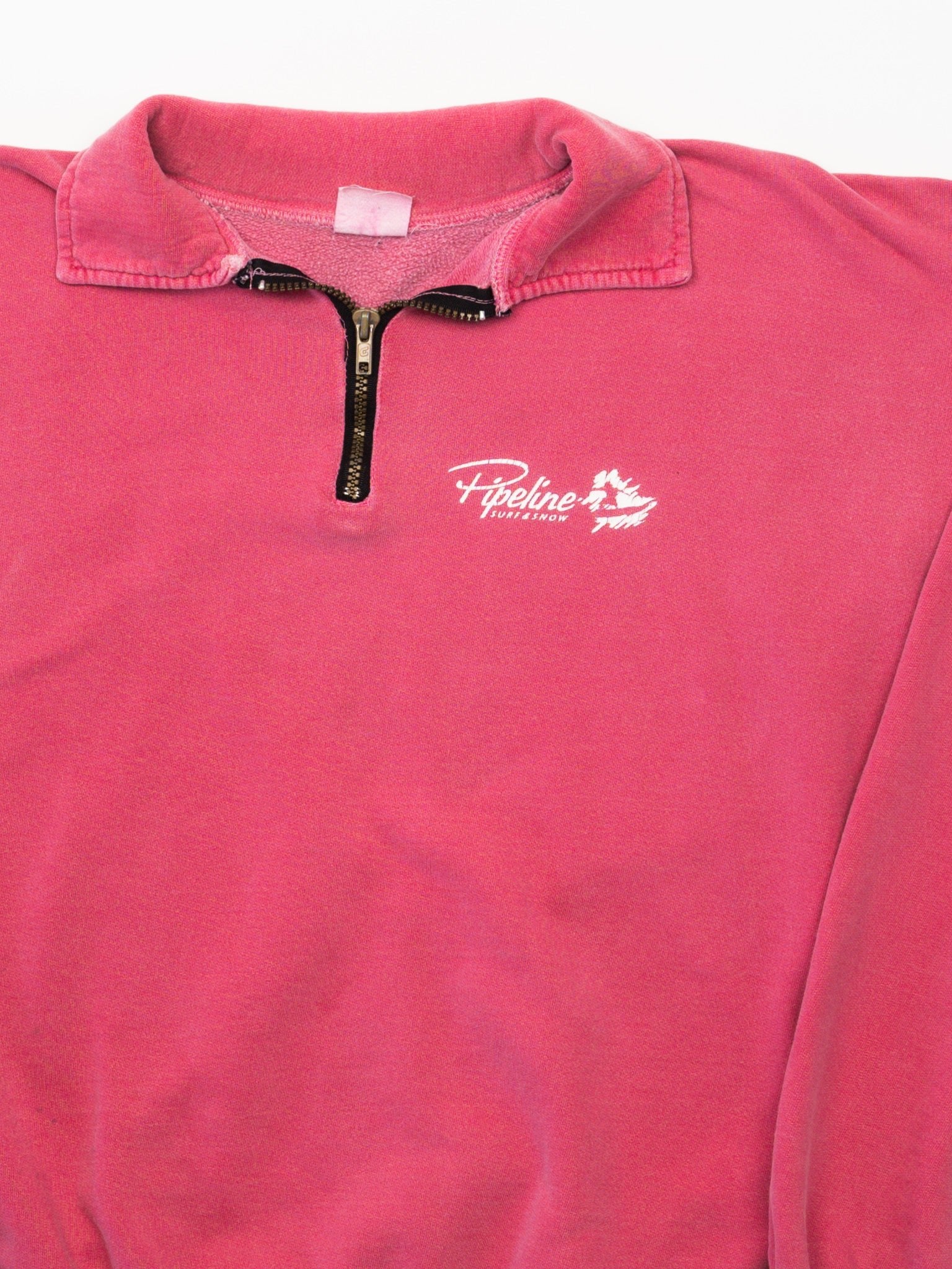 Vintage 90s Washed Pink Pipeline Surf + Snow 1/4 Zip Sweater (L)