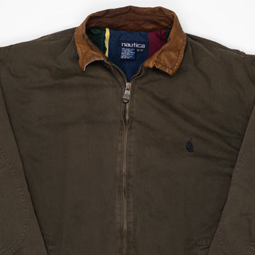Vintage 90s Brown Nautica Collared Jacket (XL) | Rebalance Vintage.