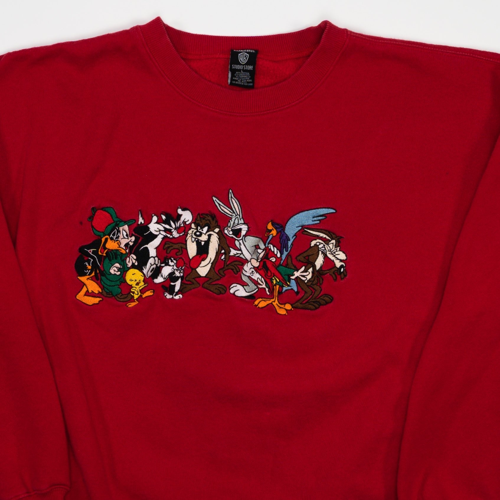 Vintage 90s Red Looney Tunes Warner Bros Crewneck (L)