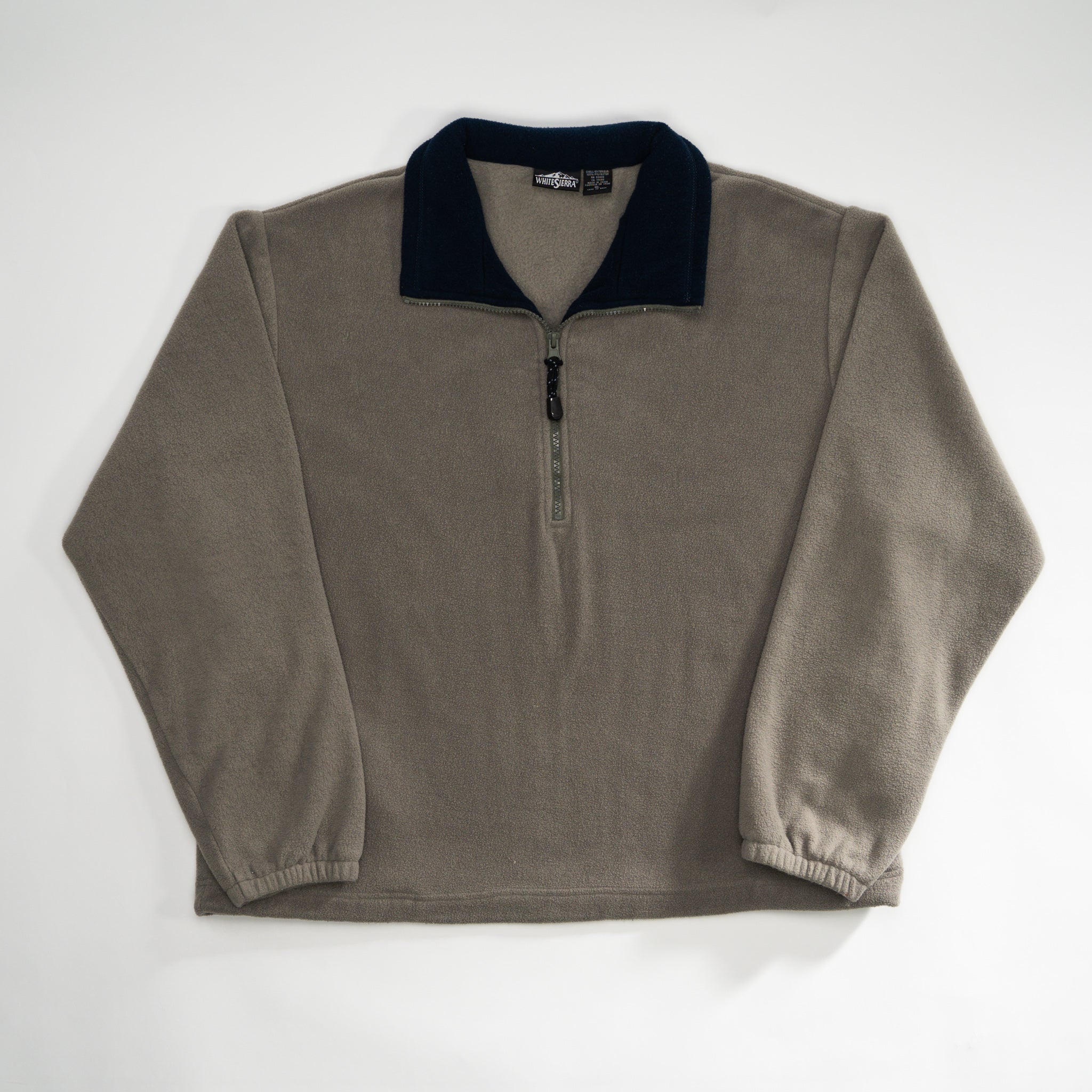 Vintage Olive 1/4 Zip Fleece Sweater (XL) | Rebalance Vintage.
