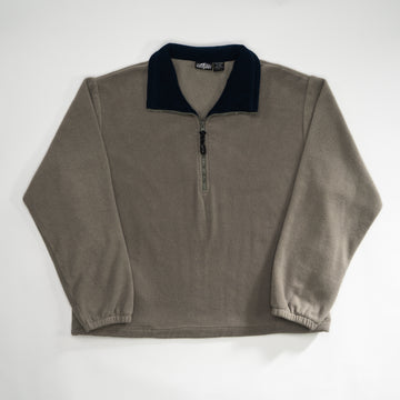 Vintage Olive 1/4 Zip Fleece Sweater (XL) | Rebalance Vintage.