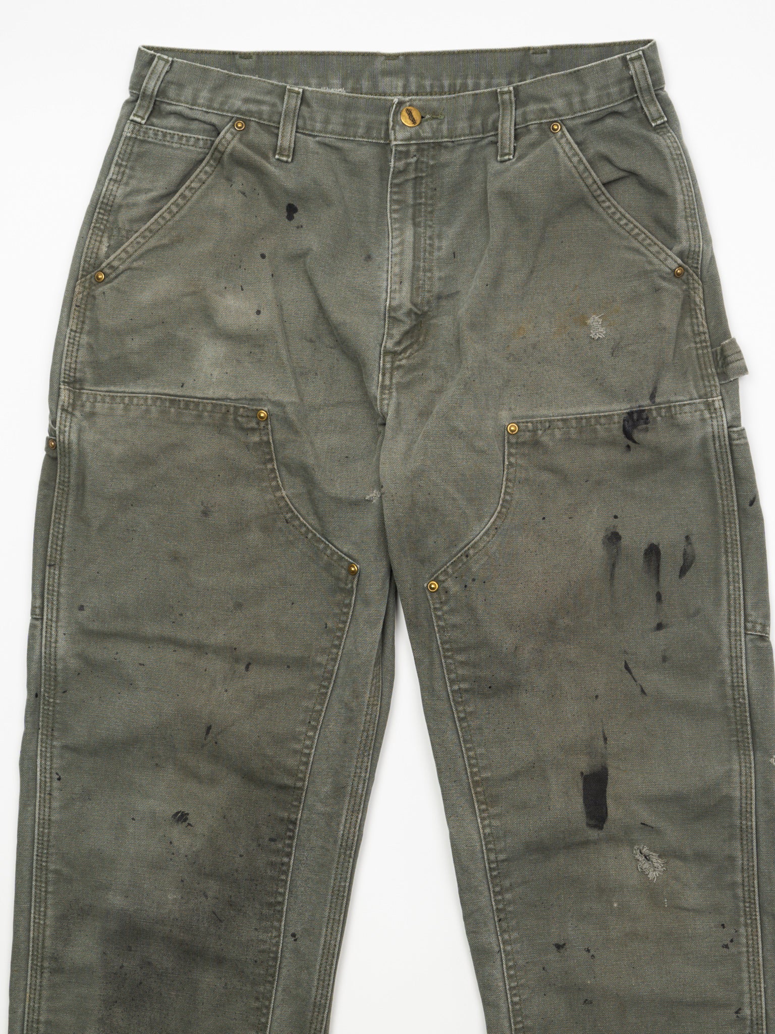 Vintage Rugged Army Green Carhartt Double Knee Cargo Pants (32 x 32)